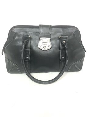 Etienne Aigner Black Leather Satchel Handbag